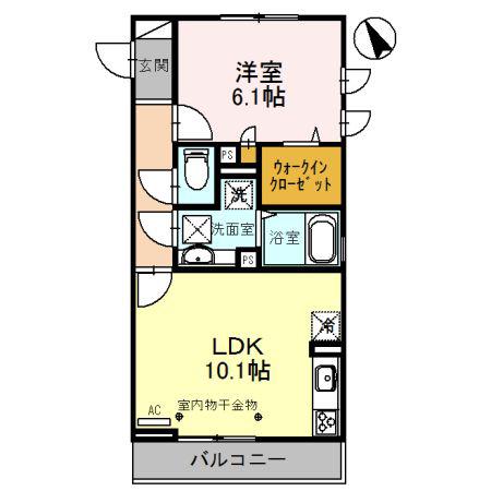 LESOLEIL(1LDK/1階)の間取り写真
