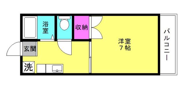 ハイツTAKAHASHI(1K/2階)の間取り写真
