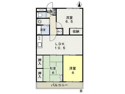 ソーシャルOMORIII(2LDK/2階)の間取り写真