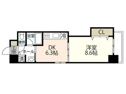 プレシャス・コーホー(1DK/2階)の間取り写真