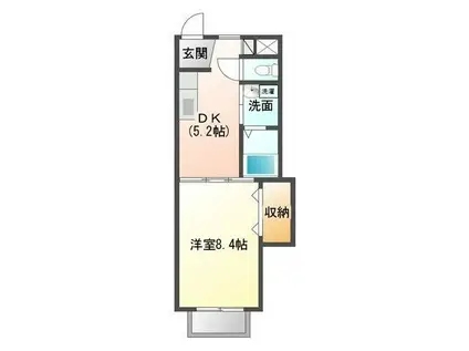 フレシールメゾン(1DK/2階)の間取り写真