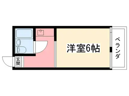 マンション寿(1K/2階)の間取り写真