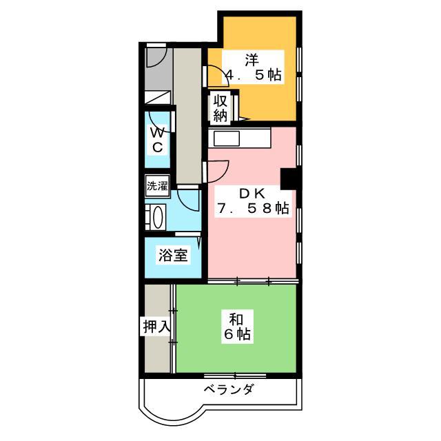 MOMO12千葉中央(2DK/8階)の間取り写真