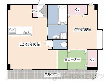 エザンス 21(1LDK/3階)の間取り写真