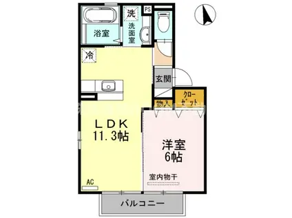 ル・グラン花繰 I・II(1LDK/1階)の間取り写真