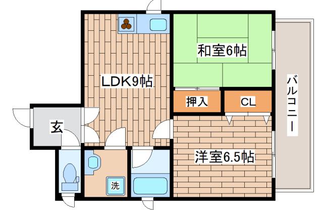 リーグレック元町(2LDK/6階)の間取り写真
