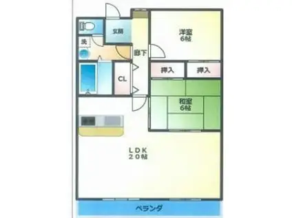 ハイツA&G(2LDK/4階)の間取り写真