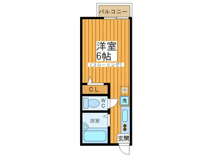 ウェステリアII(ワンルーム/1階)の間取り写真