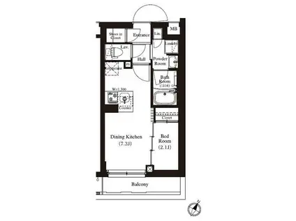 アーバンパーク方南町II(1DK/2階)の間取り写真