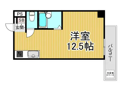 キングコーポラスⅡ(ワンルーム/1階)の間取り写真