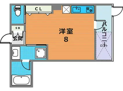 花隈岩崎マンション(ワンルーム/1階)の間取り写真