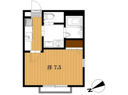 クレスト大川(1K/1階)の間取り写真