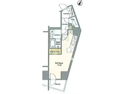 リテラス渋谷笹塚(ワンルーム/13階)の間取り写真