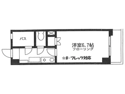 ヴィンテージヒル(1K/2階)の間取り写真