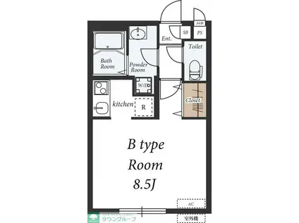 リブリ・ニュータウン(1K/1階)の間取り写真