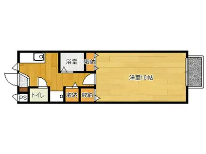 カサブランカ(1K/1階)の間取り写真