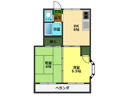 ピープルハウス I(2DK/3階)の間取り写真