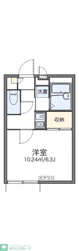 レオパレスカーサ ソレアード(1K/1階)の間取り写真