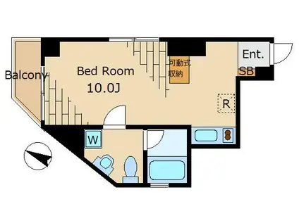 ベルファース松濤(ワンルーム/6階)の間取り写真