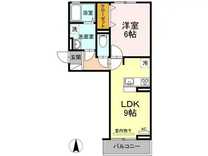 下越物産D-ROOM A(1LDK/3階)の間取り写真