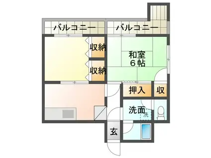ダイアパレス今新町(2K/10階)の間取り写真