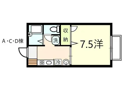 ハイツアベリオ(1K/1階)の間取り写真