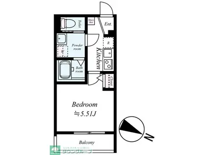 GRADUS松戸みのり台(1K/1階)の間取り写真