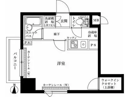 ルーブル清澄白河弐番館(1K/6階)の間取り写真