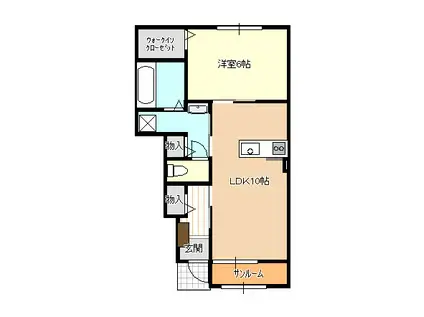 エターナル レジデンス I(1LDK/1階)の間取り写真