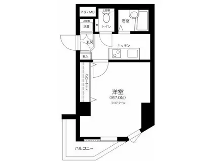 菱和パレス目白ウェルネス21(1K/4階)の間取り写真