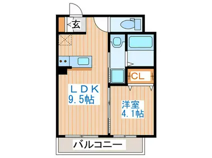 プランドール・アントレ(1LDK/3階)の間取り写真