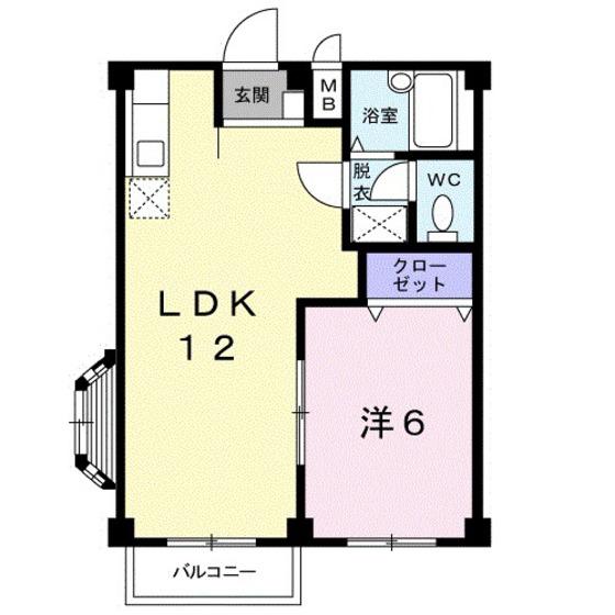 エルディムKT(1LDK/1階)の間取り写真