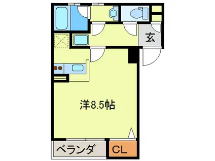 エスペランサ薬院(ワンルーム/2階)の間取り写真