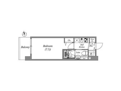 エスタート品川南大井II(1K/7階)の間取り写真
