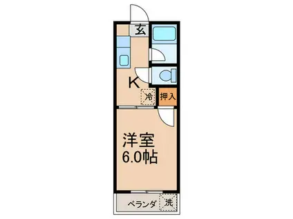 高良山ハイツ(1K/2階)の間取り写真