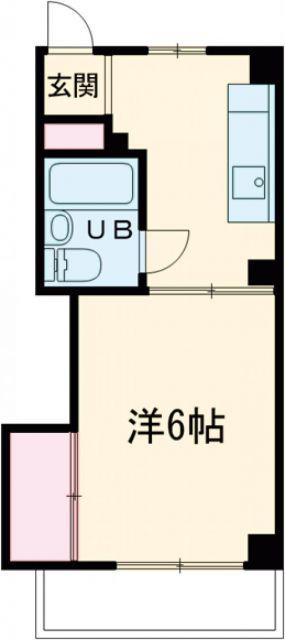 コーポ福原(1K/1階)の間取り写真