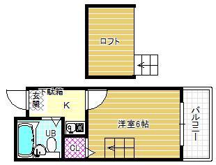 HOLY CITYII(1K/2階)の間取り写真