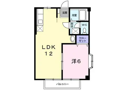 エステ-ト・リバ-D(1LDK/2階)の間取り写真