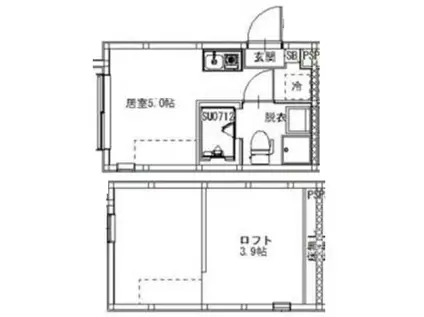 旭丘1丁目NEOAVAND(ワンルーム/2階)の間取り写真
