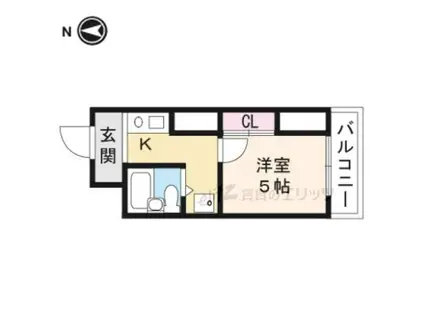 アンフィニィ西町(1K/3階)の間取り写真