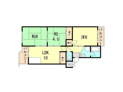 ランベール池北(3LDK/2階)の間取り写真