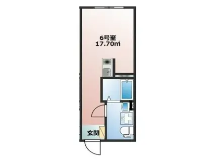 ロータスグラン草加氷川町(ワンルーム/2階)の間取り写真