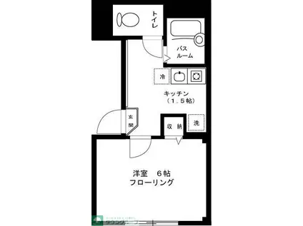 フラワーコーポ(1K/2階)の間取り写真