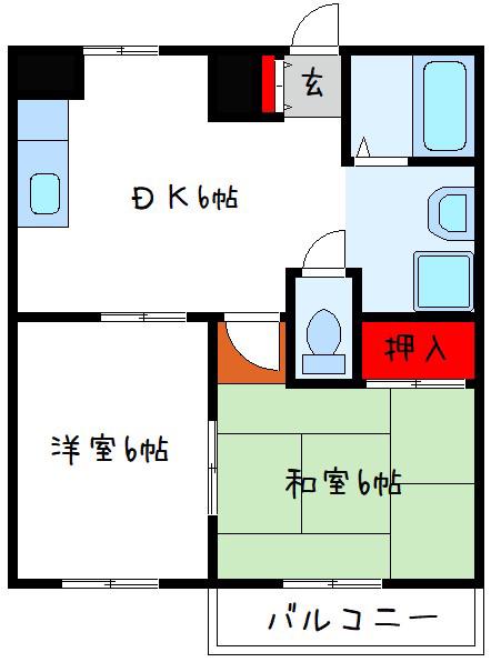 サマックス・グランシャリオ(2LDK/1階)の間取り写真