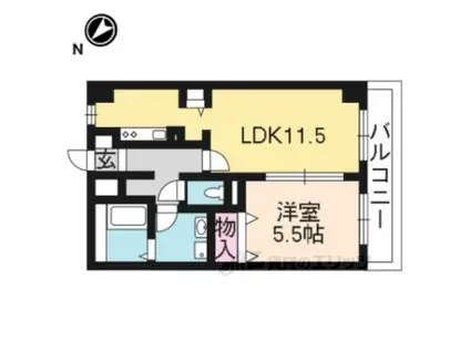 ベルヴィオウミ(1LDK/3階)の間取り写真