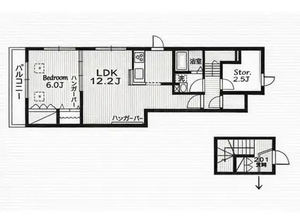 メゾン・クレール(1LDK/2階)の間取り写真