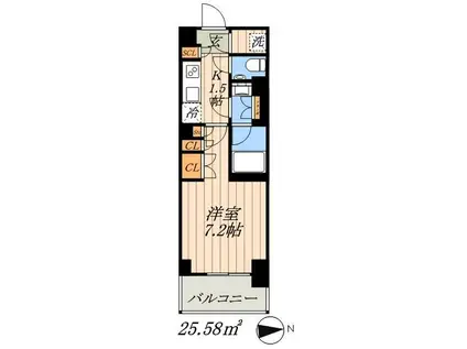 ザパークハビオ上野レジデンス(1K/2階)の間取り写真