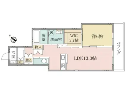 ヘーベルヴィレッジ横須賀うみかぜ公園(1LDK/2階)の間取り写真