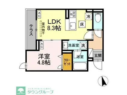 セレスティア栗原II(1LDK/1階)の間取り写真