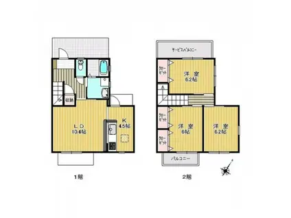 ミュージア西風(3LDK/1階)の間取り写真